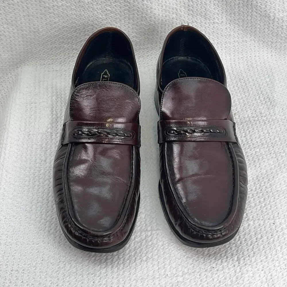 Florsheim Imperial 75370 Men’s 11E Burgundy Leather Penny Loafers Dress Shoes